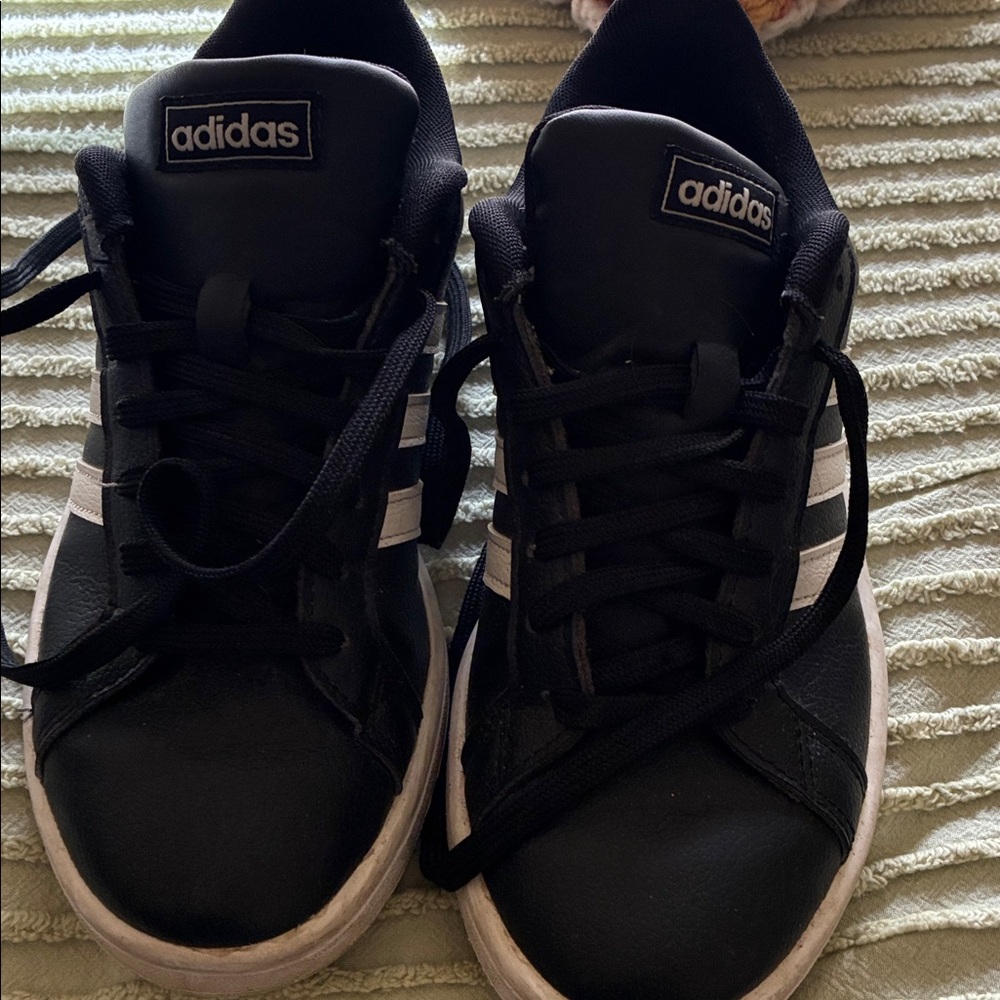 Adidas Women's Black and White leather Athletic Shoes